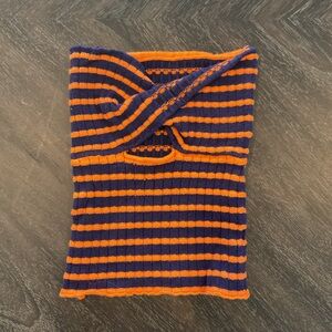 Striped Kids Scarf - Orange and Purple